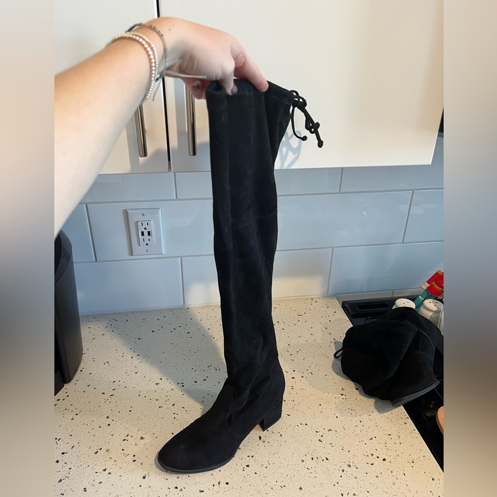 Black Over the Knee Suede Boots
